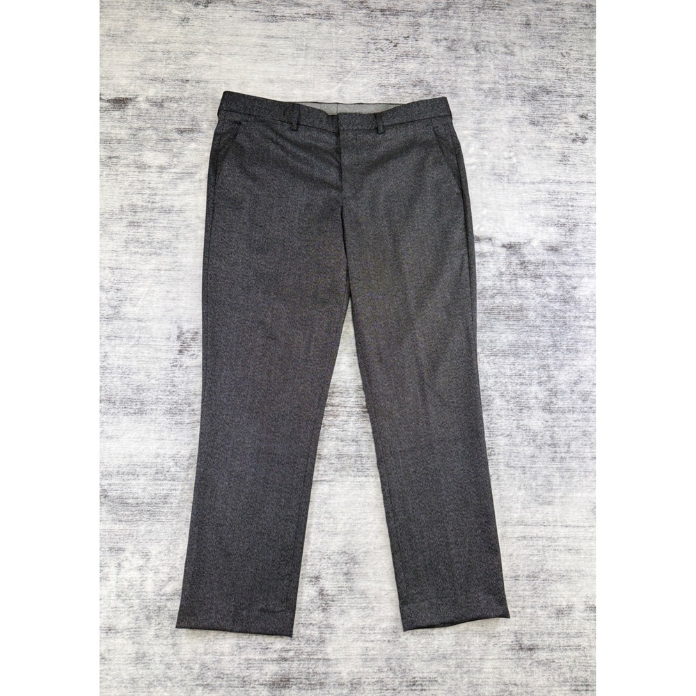 Express Photographer Mens Charcoal Gray Heather Slim Straight Dress Pants 34/30